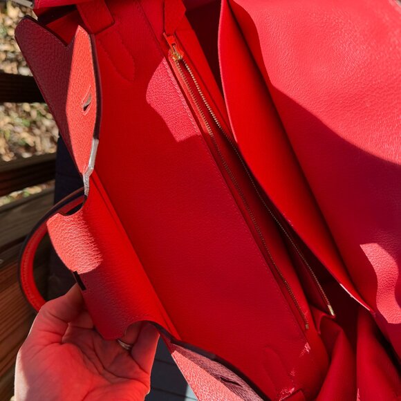 Hermes Birkin 35 Handbag Orange Poppy Togo with Gold Hardware - Picture 13 of 17